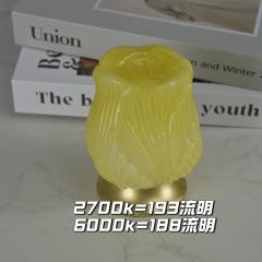 樣片-玫瑰花台灯 黄玫瑰灯罩+ 4.2瓦灯泡+金黄色底座